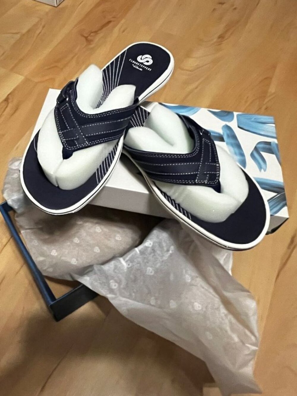 Clarks Breeze Sea NAVY Sandals Size 9